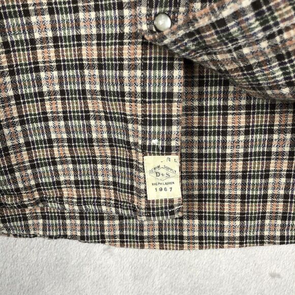 DENIM‎ & SUPPLY Ralph Lauren Western Pearl Snap Shirt Men's XL Plaid 100% Cotton - Picture 5 of 10